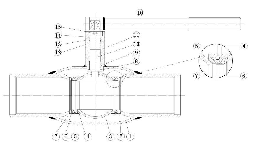 Fully Welded Ball Valve Drawing